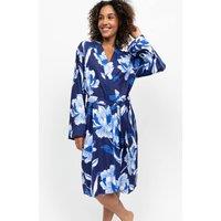 Cyberjammies Cotton Rich Floral Dressing Gown Navy
