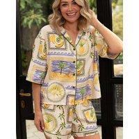 Cyberjammies Cotton Modal Postcard Print Shortie Set Multi