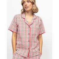 Cyberjammies Pure Cotton Checked Pyjama Top Red Mix