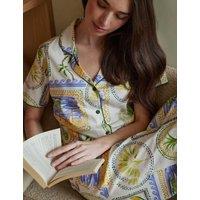 Cyberjammies Cotton Modal Postcard Print Pyjama Top Multi