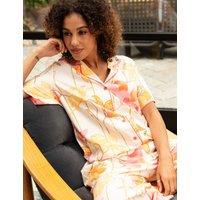 Cyberjammies Cotton Modal Floral Striped Pyjama Top Pink Mix