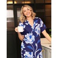 Cyberjammies Cotton Modal Floral Pyjama Top Navy