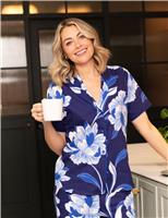 Cyberjammies Cotton Modal Floral Pyjama Top Navy