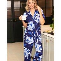 Cyberjammies Cotton Modal Floral Pyjama Bottoms Navy