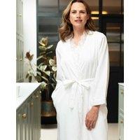 Cyberjammies Cotton Rich Shadow Stripe Dressing Gown White
