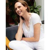 Cyberjammies Modal Rich Jersey Lace Detail Pyjama Set White