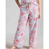 White Stuff Pure Cotton Printed Pyjama Bottoms Blue Mix