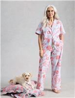 Pure Cotton Floral Striped Revere Pyjama Top