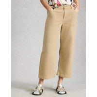 White Stuff Wide Leg Cropped Jeans Light Green