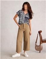 White Stuff Wide Leg Cropped Jeans Light Green