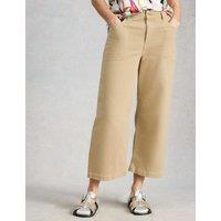 White Stuff Wide Leg Cropped Jeans Light Green