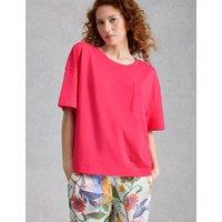 White Stuff Cotton Modal Embroidered Pyjama Top Pink