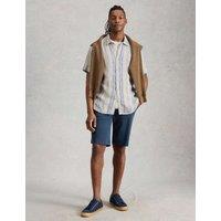 White Stuff Regular Fit Pure Linen Striped Shirt Green Mix