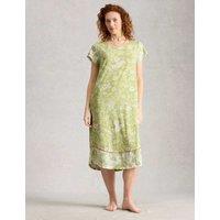 White Stuff Cotton Modal Floral Nightdress Green Mix