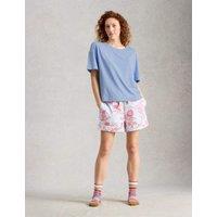 White Stuff Cotton Modal Embroidered Pyjama Top Blue
