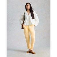 White Stuff Tapered Ankle Grazer Chinos with Linen Yellow