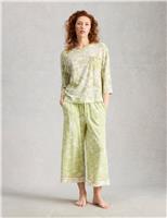 White Stuff Cotton Modal Floral Pyjama Top Green Mix