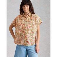 White Stuff Pure Cotton Embroidered Shirt White Mix