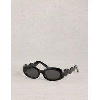 White Stuff Oval Chunky Sunglasses Black