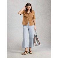 White Stuff Wide Leg Cropped Jeans Light Blue