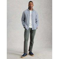 White Stuff Regular Fit Pure Linen Striped Shirt Blue Mix
