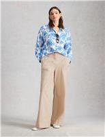 Cotton Rich Wide Leg Chinos with Linen