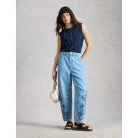 White Stuff Pure Cotton Button Detail Vest Blue