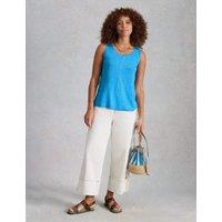 White Stuff Pure Linen Vest Blue