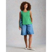 White Stuff Pure Linen Vest Green