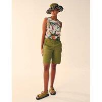 White Stuff Pure Linen Floral Vest Top Natural