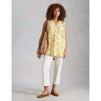 White Stuff Pure Linen Collared Sleeveless Tunic Yellow