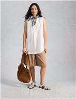 White Stuff Pure Linen Collared Sleeveless Tunic White