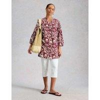 White Stuff Linen Rich Notch Neck Tunic Pink
