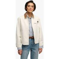 Superdry & Co Cotton Rich Twill Cord Collar Utility Jacket White