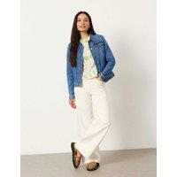 FatFace Denim Cropped Jacket Blue