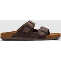 Rodd & Gunn Leather Sliders Chocolate