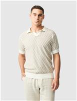Rodd & Gunn Galdfield Pure Cotton Knitted Polo Shirt Cream