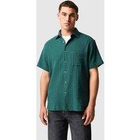 Rodd & Gunn Adams Cotton Rich Textured Shirt Teal Green