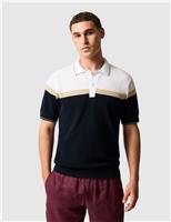 Rodd & Gunn Barret Reef Pure Cotton Knitted Polo Shirt Black Mix