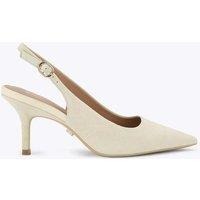 Carvela Suede Stiletto Heel Slingback Shoes Cream