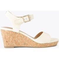 Carvela Leather Wedge Sandals Cream