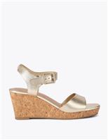 Carvela Metallic Wedge Sandals Gold