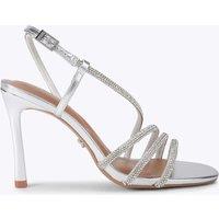 Carvela Sparkle Strappy Stiletto Heel Sandals Silver