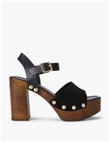 Leather Block Heel Clogs