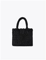 Carvela Silk Blend Knotted Tote Bag Black