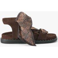 Carvela Suede Scarf Tie Flat Footbed Sandals Brown