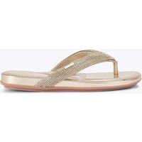 Carvela Embellished Flat Flip Flops Silver