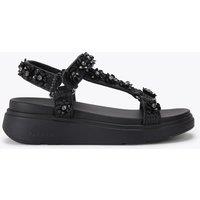 Carvela Embellished Ankle Strap Flatform Sandals Black