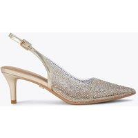 Carvela Embellished Stiletto Heel Slingback Shoes Gold
