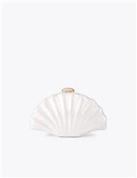 Carvela Chain Strap Seashell Clutch Bag Beige